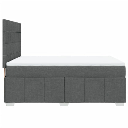 Giroletto a Molle con Materasso Grigio Scuro 160x200 cm Tessuto