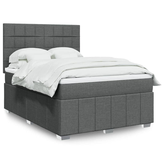 Giroletto a Molle con Materasso Grigio Scuro 160x200 cm Tessuto