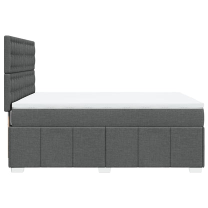 Giroletto a Molle con Materasso Grigio Scuro 160x200 cm Tessuto