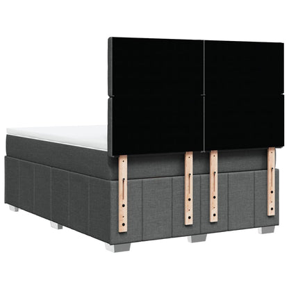 Giroletto a Molle con Materasso Grigio Scuro 160x200 cm Tessuto