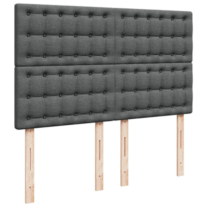 Giroletto a Molle con Materasso Grigio Scuro 160x200 cm Tessuto