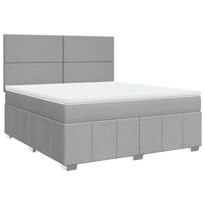 Giroletto a Molle con Materasso Grigio Chiaro180x200 cm Tessuto