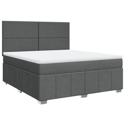 Giroletto a Molle con Materasso Grigio Scuro 180x200 cm Tessuto