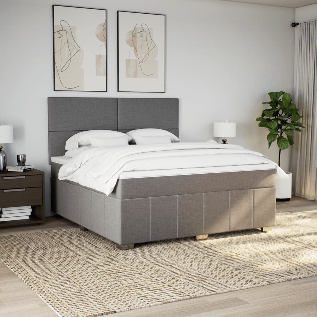 Giroletto a Molle con Materasso Tortora 180x200 cm in Tessuto | homemem39