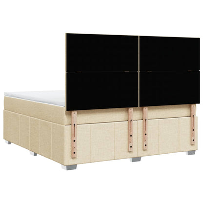 Giroletto a Molle con Materasso Crema 180x200 cm in Tessuto