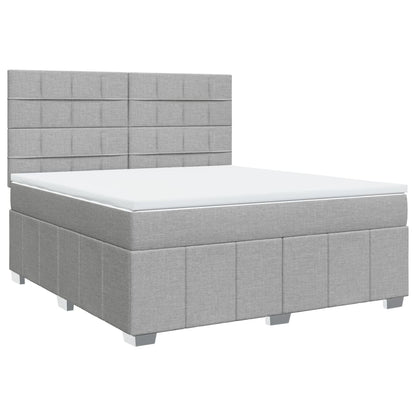 Giroletto a Molle con Materasso Grigio Chiaro180x200 cm Tessuto