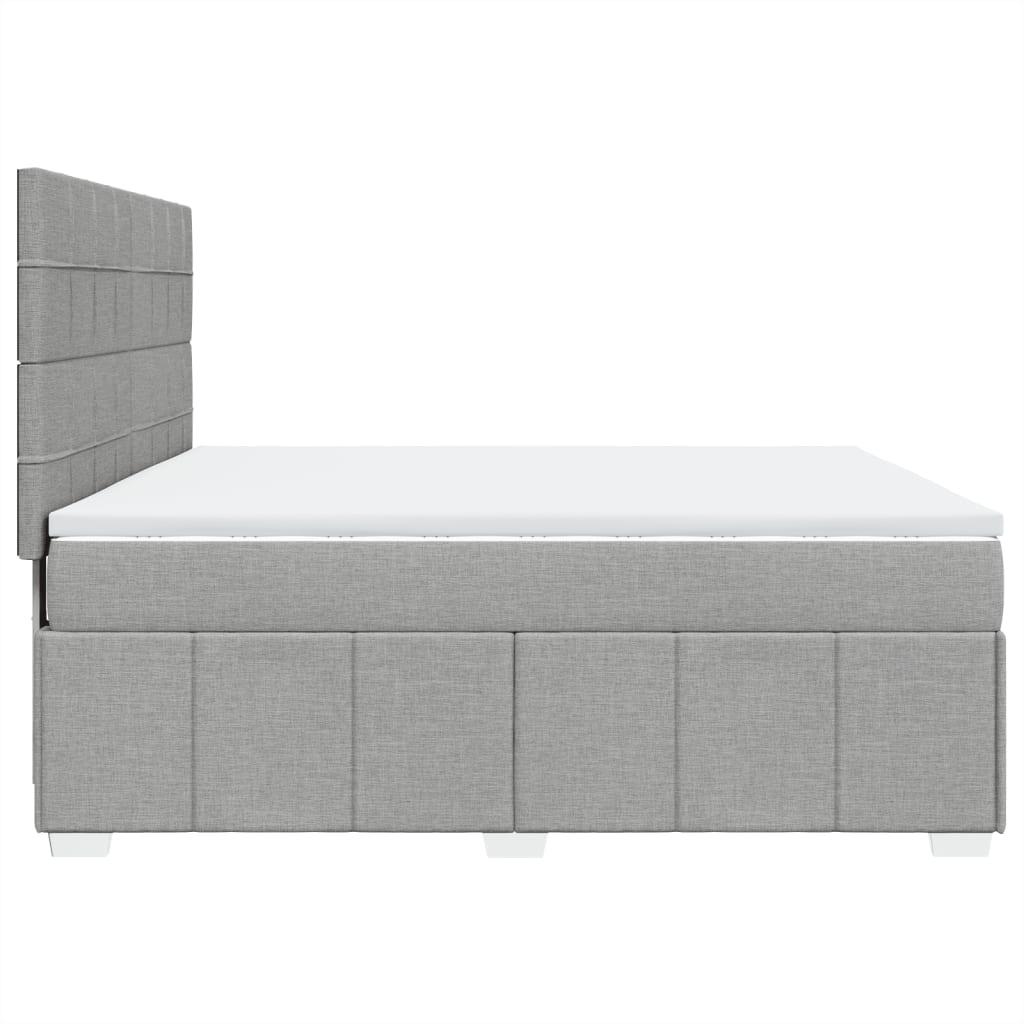 Giroletto a Molle con Materasso Grigio Chiaro180x200 cm Tessuto