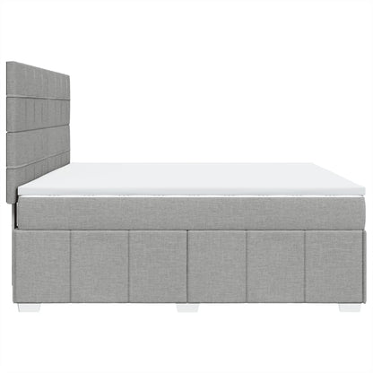 Giroletto a Molle con Materasso Grigio Chiaro180x200 cm Tessuto
