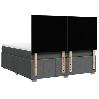 Giroletto a Molle con Materasso Grigio Scuro 180x200 cm Tessuto