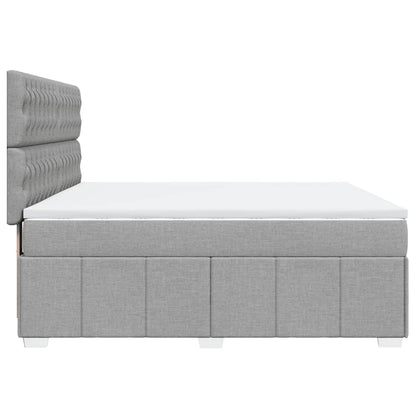 Giroletto a Molle con Materasso Grigio Chiaro180x200 cm Tessuto