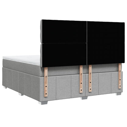Giroletto a Molle con Materasso Grigio Chiaro180x200 cm Tessuto