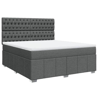 Giroletto a Molle con Materasso Grigio Scuro 180x200 cm Tessuto