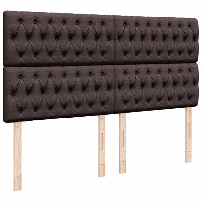 Giroletto a Molle con Materasso Marrone Scuro 180x200cm Tessuto
