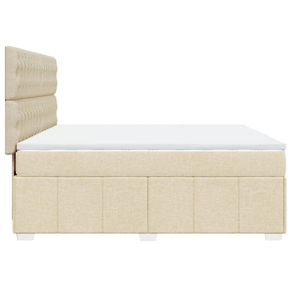Giroletto a Molle con Materasso Crema 180x200 cm in Tessuto