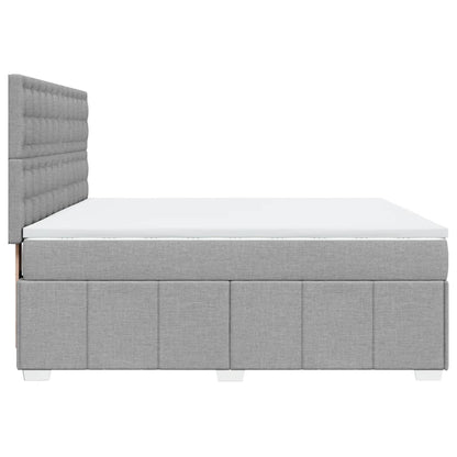 Giroletto a Molle con Materasso Grigio Chiaro180x200 cm Tessuto