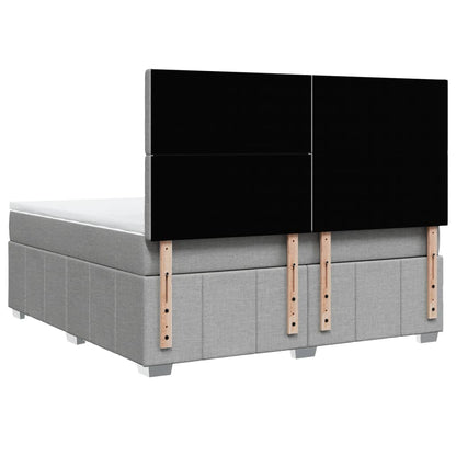 Giroletto a Molle con Materasso Grigio Chiaro180x200 cm Tessuto