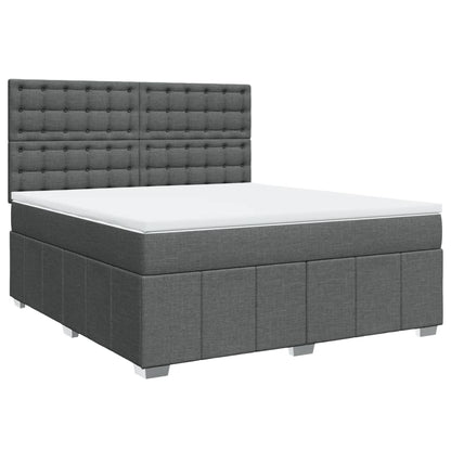 Giroletto a Molle con Materasso Grigio Scuro 180x200 cm Tessuto