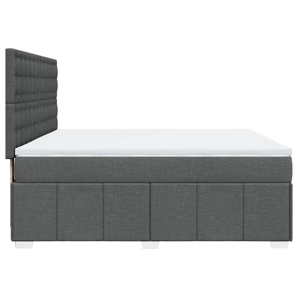 Giroletto a Molle con Materasso Grigio Scuro 180x200 cm Tessuto
