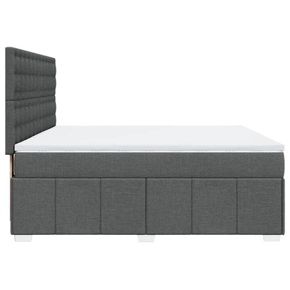Giroletto a Molle con Materasso Grigio Scuro 180x200 cm Tessuto
