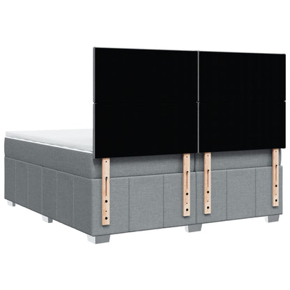 Giroletto a Molle con Materasso Grigio Chiaro 200x200cm Tessuto
