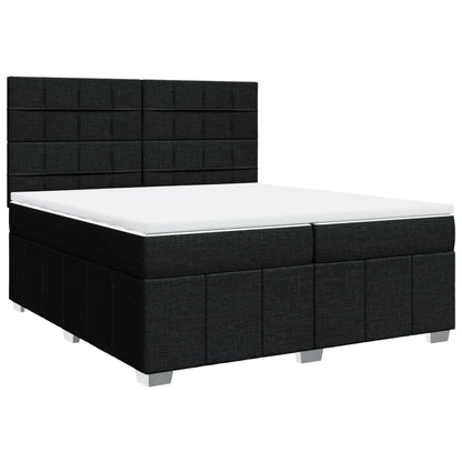 Giroletto a Molle con Materasso Nero 200x200 cm in Tessuto