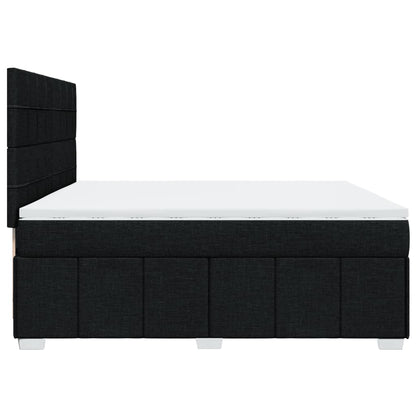 Giroletto a Molle con Materasso Nero 200x200 cm in Tessuto