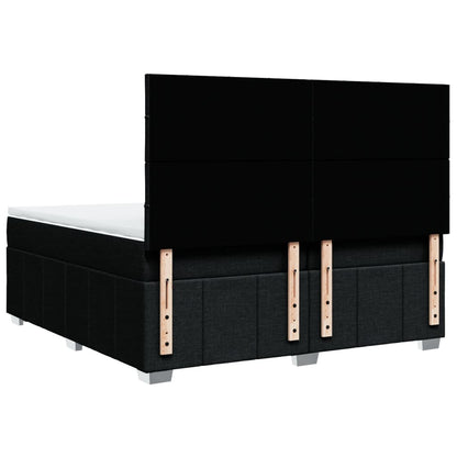 Giroletto a Molle con Materasso Nero 200x200 cm in Tessuto