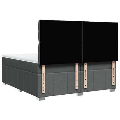 Giroletto a Molle con Materasso Grigio Scuro 200x200 cm Tessuto - homemem39