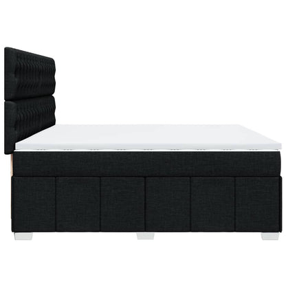 Giroletto a Molle con Materasso Nero 200x200 cm in Tessuto