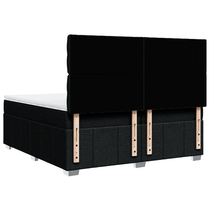 Giroletto a Molle con Materasso Nero 200x200 cm in Tessuto