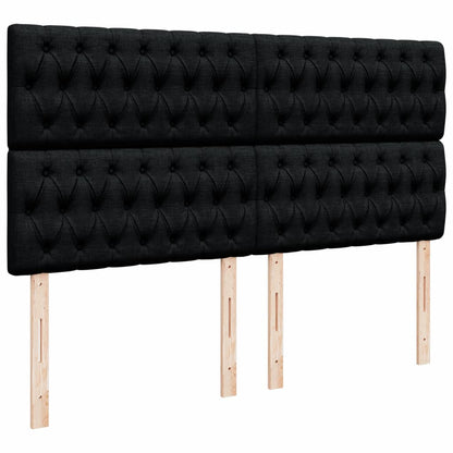 Giroletto a Molle con Materasso Nero 200x200 cm in Tessuto