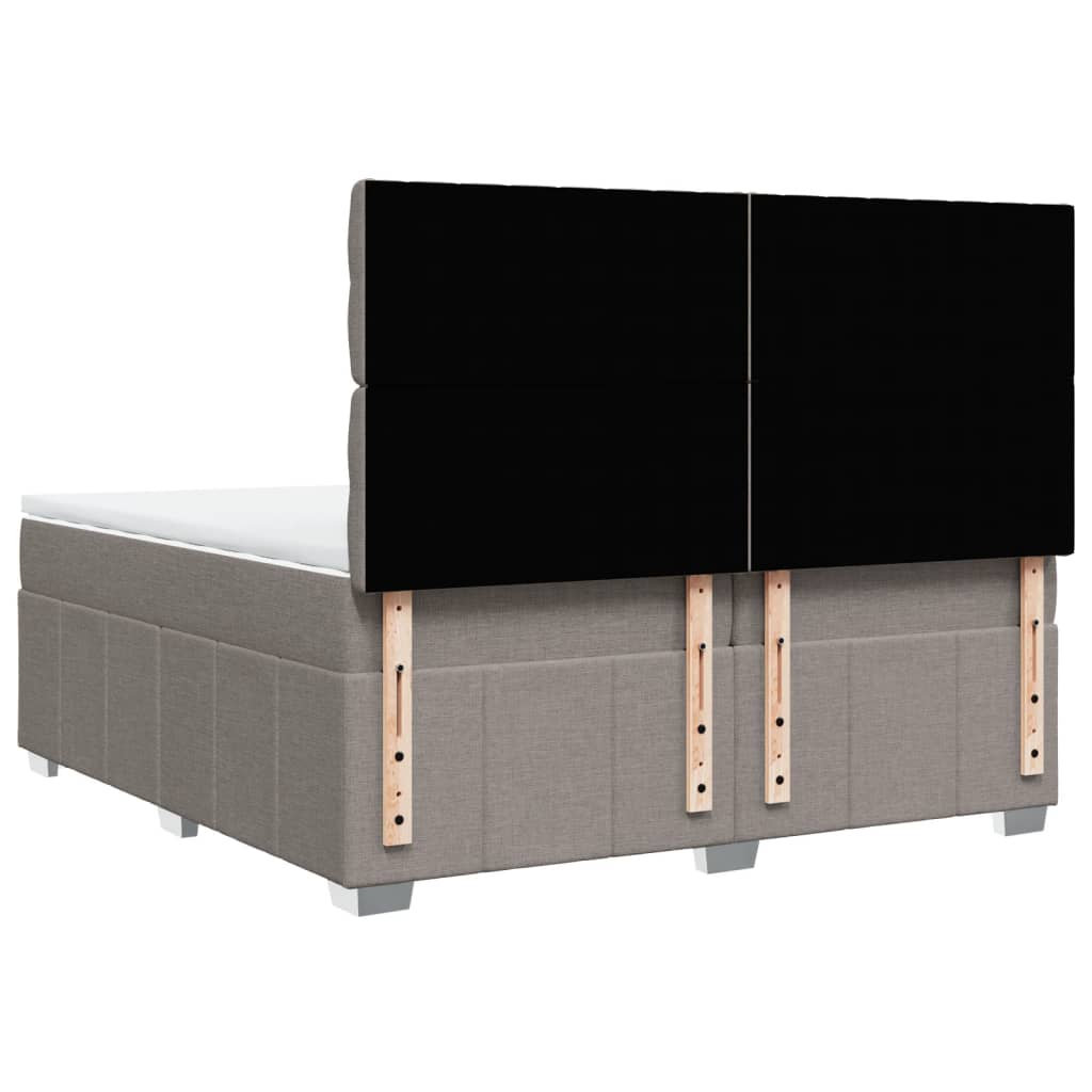 Giroletto a Molle con Materasso Tortora 200x200 cm in Tessuto - homemem39