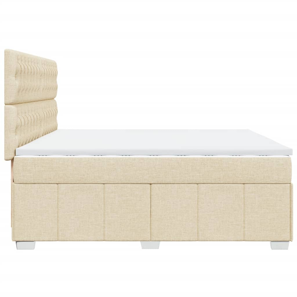 Giroletto a Molle con Materasso Crema 200x200 cm in Tessuto