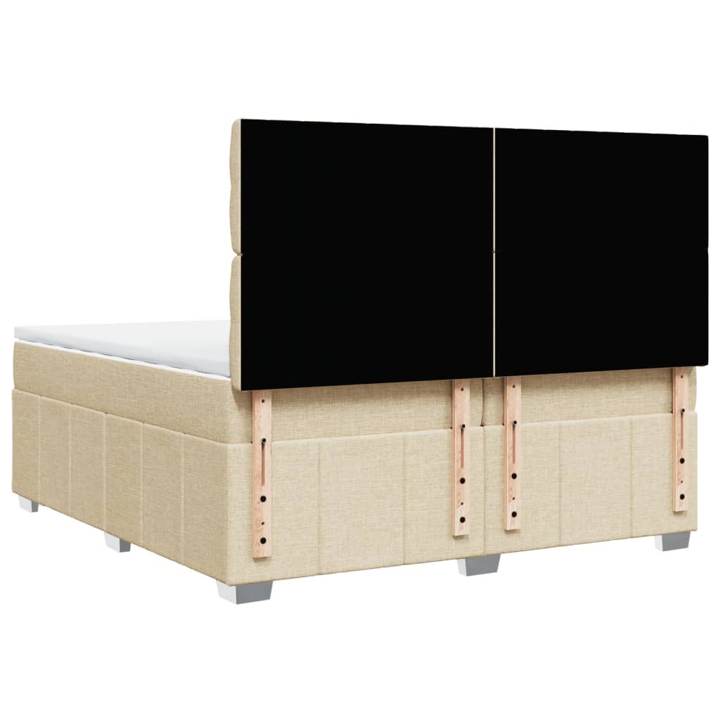 Giroletto a Molle con Materasso Crema 200x200 cm in Tessuto