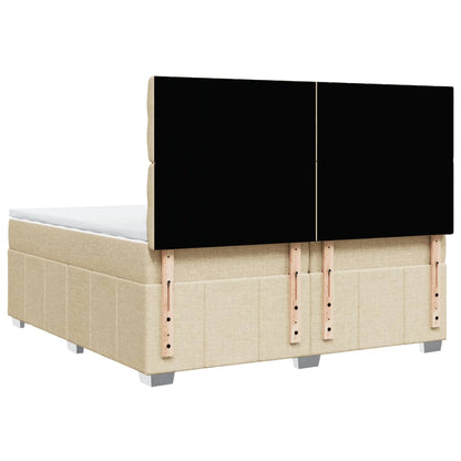 Giroletto a Molle con Materasso Crema 200x200 cm in Tessuto