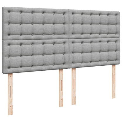 Giroletto a Molle con Materasso Grigio Chiaro 200x200cm Tessuto