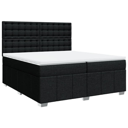 Giroletto a Molle con Materasso Nero 200x200 cm in Tessuto