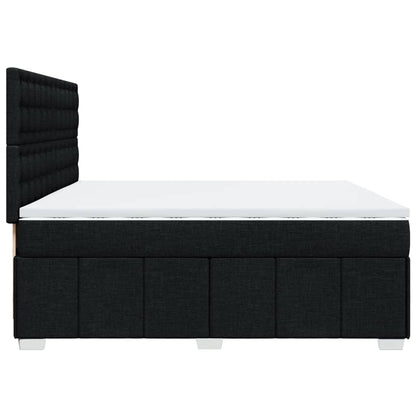 Giroletto a Molle con Materasso Nero 200x200 cm in Tessuto