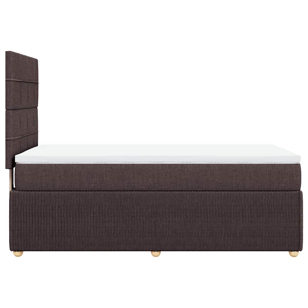 Giroletto a Molle con Materasso Marrone Scuro 80x200 cm Tessuto