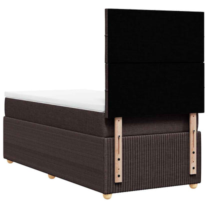 Giroletto a Molle con Materasso Marrone Scuro 80x200 cm Tessuto