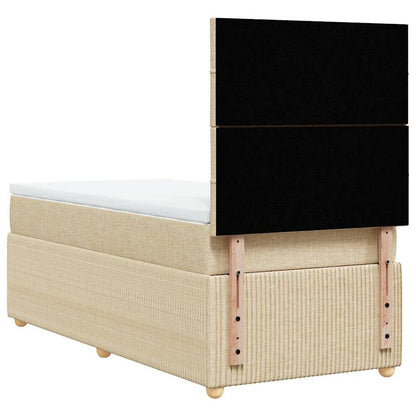 Giroletto a Molle con Materasso Crema 80x200 cm inTessuto