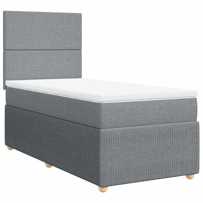 Giroletto a Molle con Materasso Grigio Chiaro 90x190 cm Tessuto