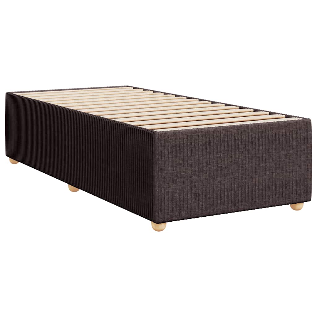 Giroletto a Molle con Materasso Marrone Scuro 90x190cm Tessuto