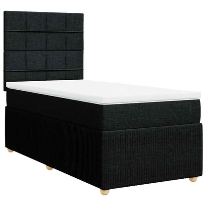 Giroletto a Molle con Materasso Nero 90x190 cm in Tessuto