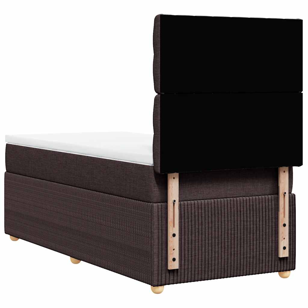 Giroletto a Molle con Materasso Marrone Scuro 90x190cm Tessuto | homemem39