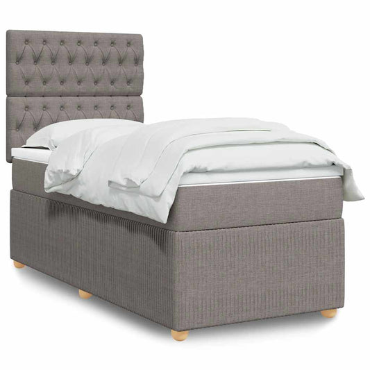 Giroletto a Molle con Materasso Tortora 90x190 cm in Tessuto | homemem39