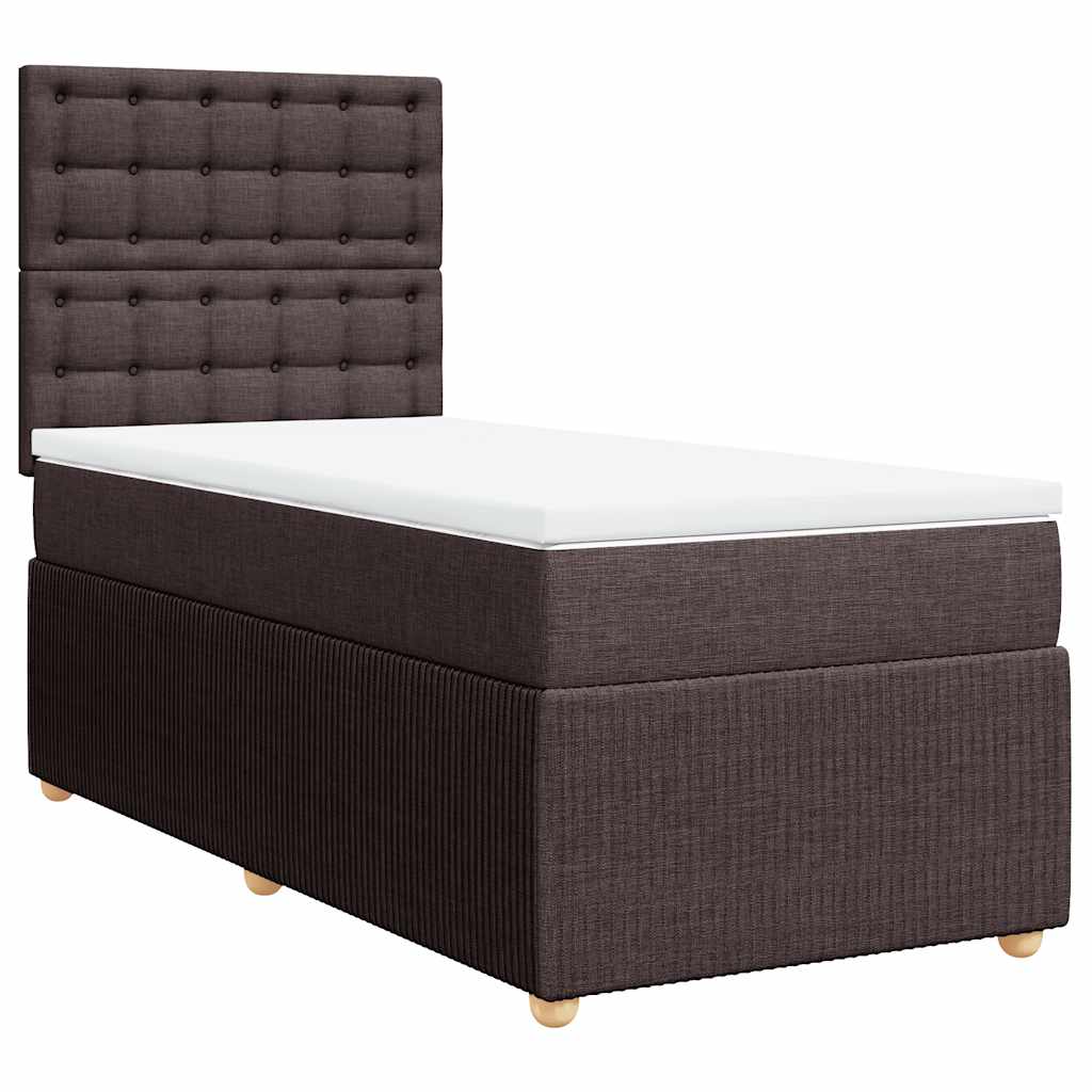 Giroletto a Molle con Materasso Marrone Scuro 90x190cm Tessuto | homemem39