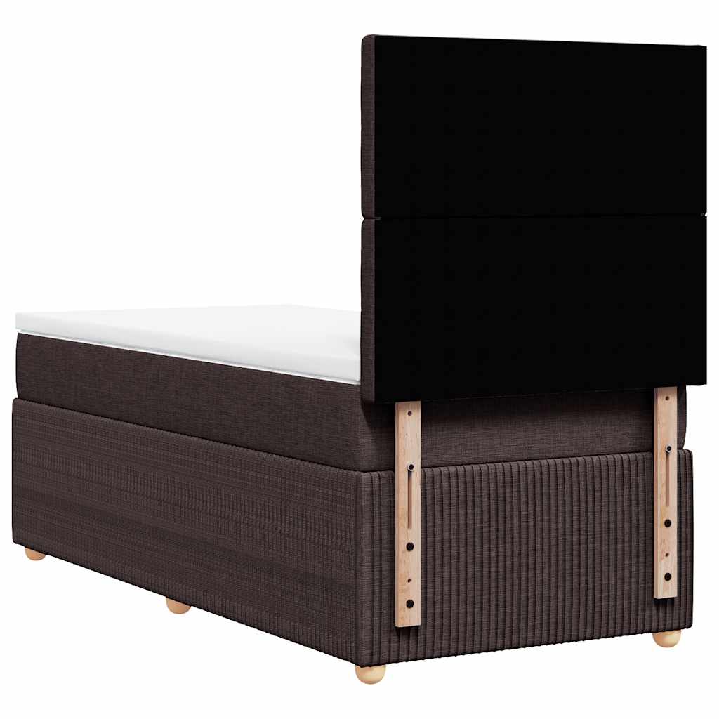Giroletto a Molle con Materasso Marrone Scuro 90x190cm Tessuto | homemem39