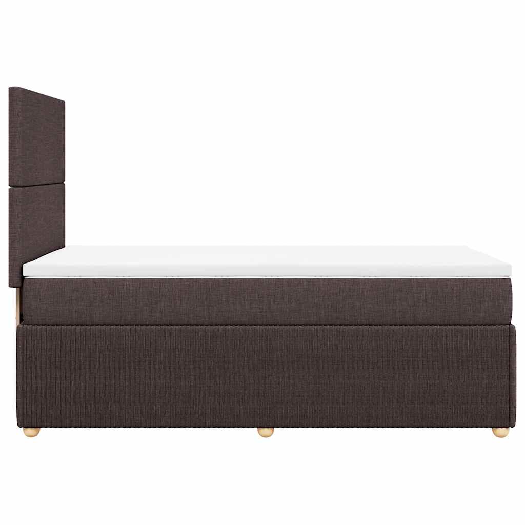 Giroletto a Molle con Materasso Marrone Scuro 90x200 cm Tessuto