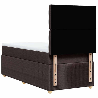 Giroletto a Molle con Materasso Marrone Scuro 90x200 cm Tessuto | homemem39